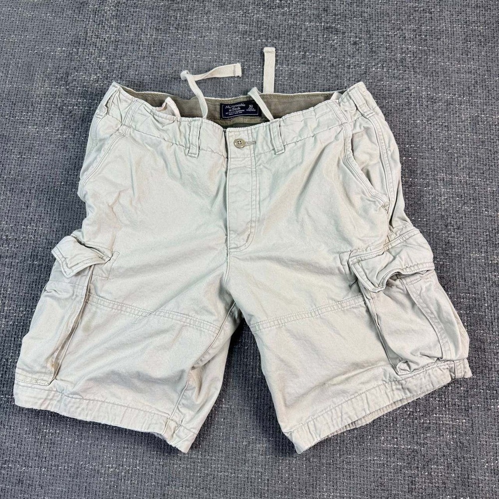 Abercrombie & Fitch Cargo Shorts Mens 32 Khaki Tan Y2K Vintage Utility